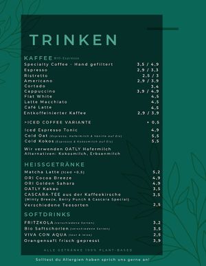Drinks Menu - May 2025 at GegenVind Café in Hamburg
