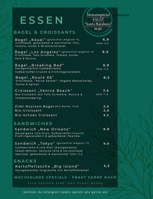 Menu Food Café GegenVind at GegenVind Café in Hamburg