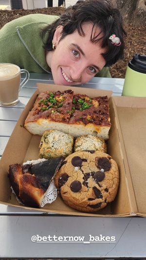 Focaccia, dill scones, choc chip cookies, Basque cheesecake at Better Now in Brunswick East