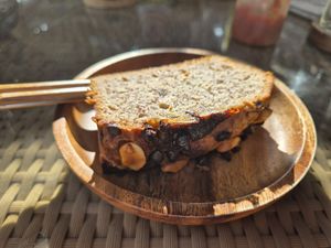 Banana bread at Lovegan Cafe in Moalboal