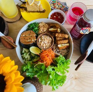 saigon bowl and lime cheese cake at iVegan Supershop Hoi An - Healthy Plant Based Cafe in Hoi An