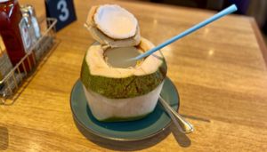 Fresh coconut 🥥   at DMK - S & P - T1 in Bangkok