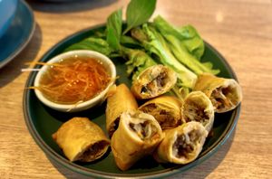Veg spring rolls   at DMK - S & P - T1 in Bangkok