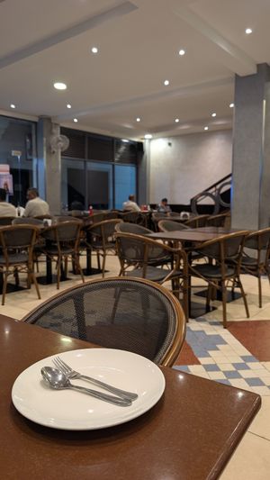 Restaurant interior. Outside seating available at Slush Coffee World in Nairobi