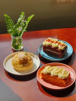 The Carrot and Red Velvet Cake. at Loco.bakery in Ta Van