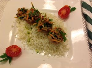 stuffed mushrooms at LoVegan in Bucharest