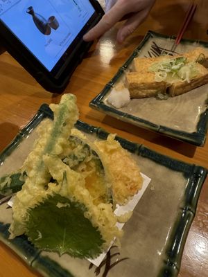 Vegetable Tempura, Fried Tofuu  at Sushi & Pokebowl Ryukyu in Yomitan