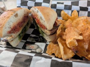 Chicken melt at Yellow Springs Brewery Taproom & Kitchen in Columbus