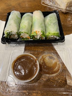 Summer rolls  at Loving Hut in Santa Clara