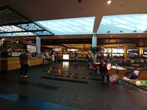 Loving hut is in the food court straight back at Loving Hut in Santa Clara