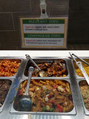 Front: Lemongrass Tofu       Back: Eggplant Tofu 🍆 at Loving Hut in Santa Clara