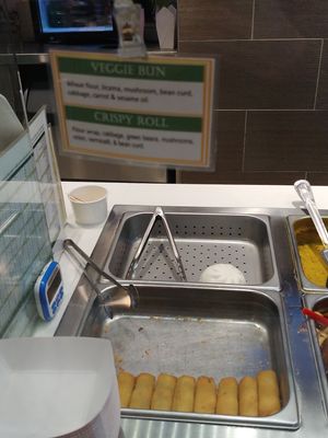 Front: Crispy Roll                 Back: Veggie Bun at Loving Hut in Santa Clara