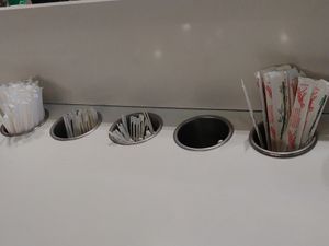 Silverware and Straws at Loving Hut in Santa Clara