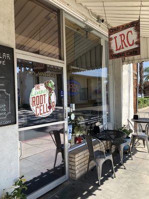 Outside dining  at The Living Root Cafe in Redlands