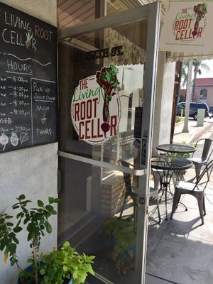 Front door  at The Living Root Cafe in Redlands