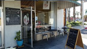 Outside at The Living Root Cafe in Redlands