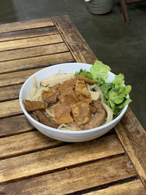 Vegan cao lau  at Quan Chay Dam in Hoi An