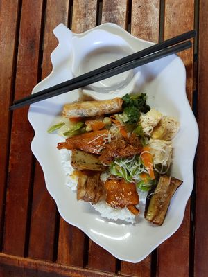 My buffet selection given to me at Quan Chay Dam in Hoi An