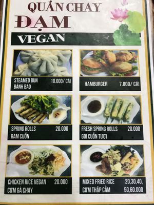 Menu 1 at Quan Chay Dam in Hoi An