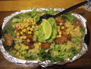 Vegan bbq tempeh bowl. at Burrito del Sol in Fort Walton Beach