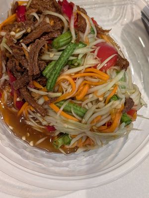 Som tum at Babylou Vegan Food & Smoothies in Pattaya