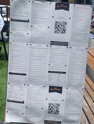 Full menu at In Forno in Newcastle