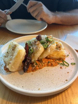 Crispy Pumpkin Khao Jee Rice Cakes  at Dee Den in Buderim
