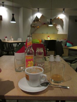 the best coffee ever, cappuccino with vanilla syrup. at W Gruncie Rzeczy in Warsaw