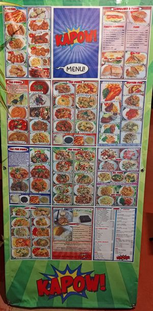 Menu has some veg options at KAPOW! in Koh Chang