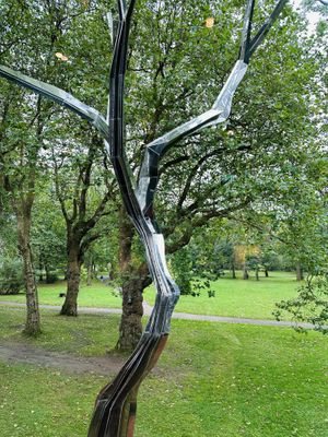 Metal tree view  at The Whitworth Cafe in Manchester