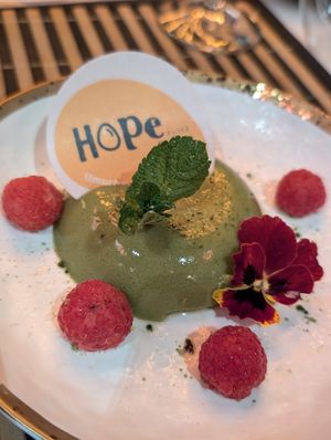 Matcha pudding (made with oat milk) at Hope Izakaya in Edinburgh