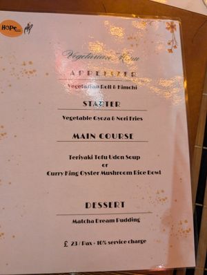 Vegetarian Set Menu (can all be vegan) at Hope Izakaya in Edinburgh