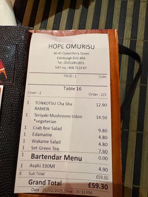  at Hope Izakaya in Edinburgh