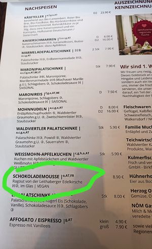 Schokomousse at Gasthaus Möslinger in Vienna
