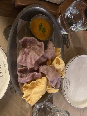 Tofu crackers  at Lahpet Larder in South East London