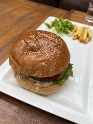 Vegan Burger (beans & cottage cheese burger)  at Green Theory in Bangalore