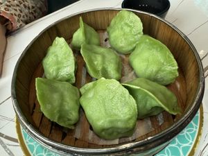 Vegetarian steamed dumplings  at Dumpling Union in San Francisco