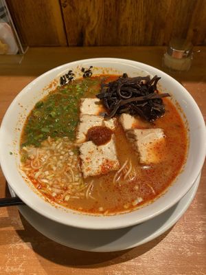 Spicy miso ramen with classic thin noodles   at Ramen Danbo  in North Vancouver