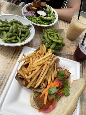 Bahn mi, edamame, and tofu bowl   at 3 Monkeys  in Harwich Port