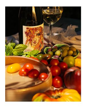 Atlas Swift - Wellington Chardonnay with seasonal tomato  at Atlas Swift in Franschhoek