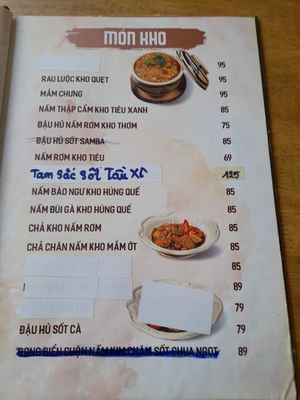 Menu at SOHA in Ho Chi Minh City