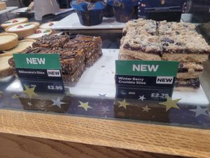 Billionaire's Slice and Winter Berry Crumble Slice at Costa Coffee in Llandudno