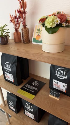 She’s serving coffee from Jolt   at Bloop Cookies in Arlon