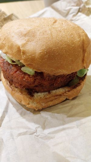 Double winter vegan burger at Bioburger in Versailles