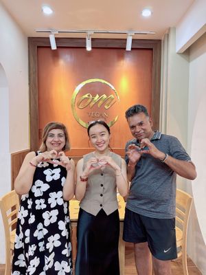 Lovely friends   at Om Vegan - Ve Day An Chay in Da Nang