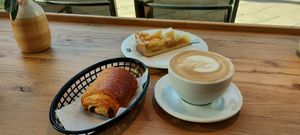 Vegan pain aux chocolate and apple pie at Coffee Fellows in Berlin