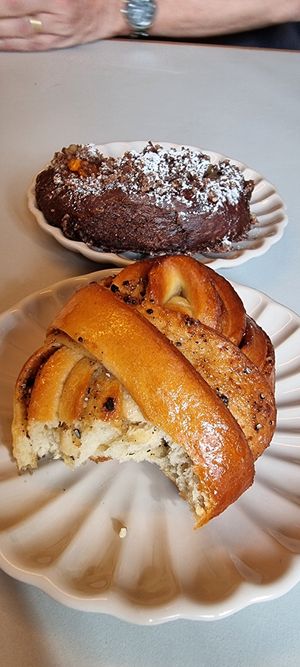 Cardamom pastry and chocolate passionfruit at Namo Bakery in Warsaw