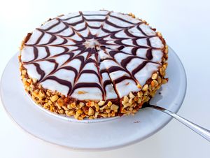 Hungarian Esterhazy Torte (chocolate and hazelnut) at Around the World Bakes in Preston