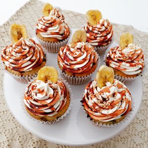 Tahini Date and Banana Cupcakes  at Around the World Bakes in Preston
