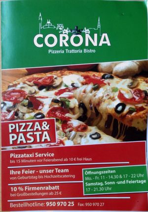 Menu - page 1 at Pizzeria Corona in Dortmund